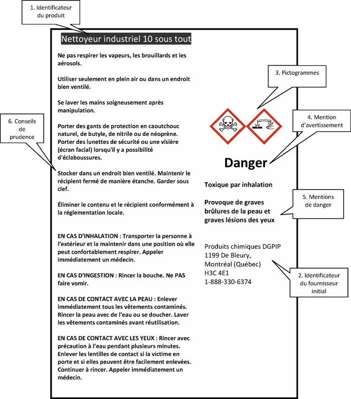 Exemple d etiquette du fournisseur